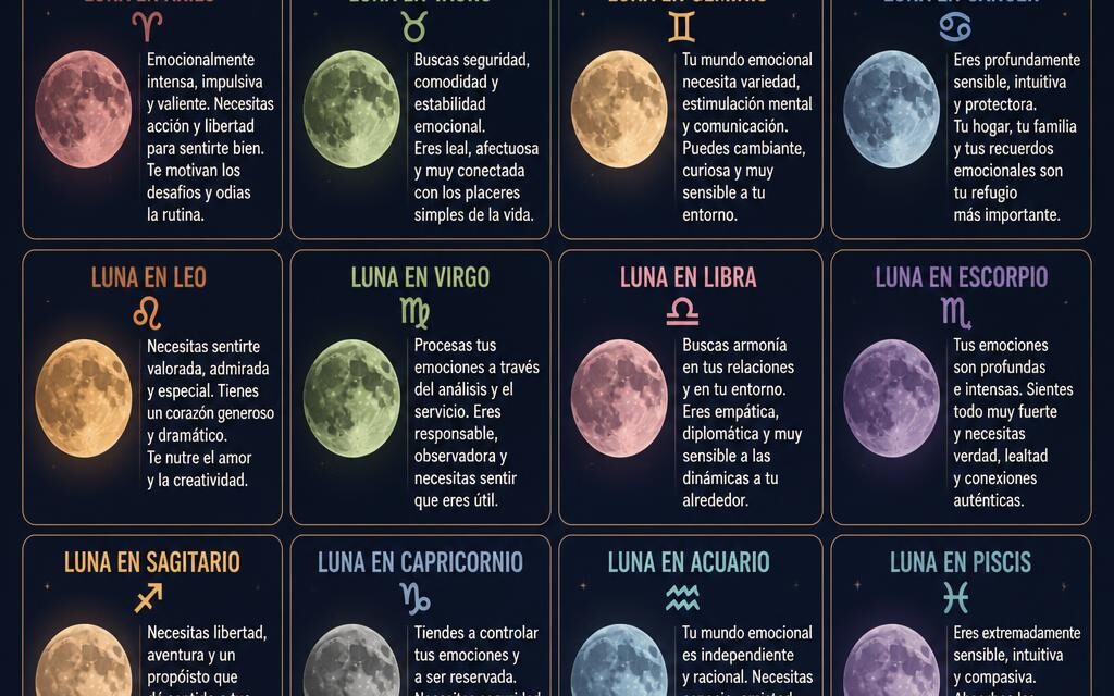 La Luna en los signos del zodiaco: qué revela tu mundo emocional según tu signo lunar