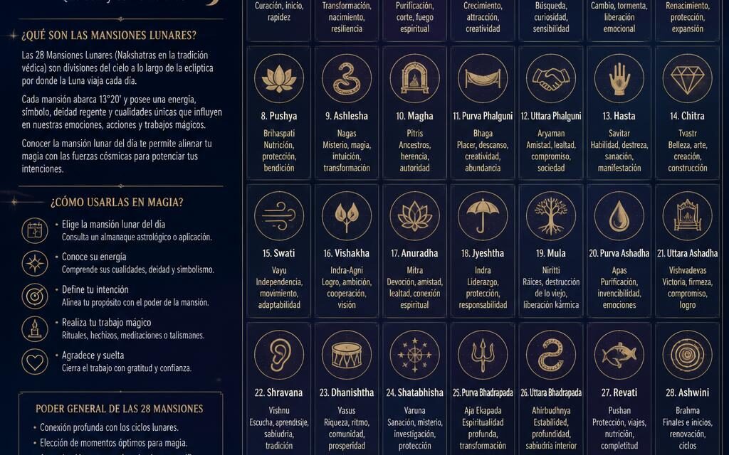 Las 28 mansiones lunares y su poder en la magia astrológica: qué son y cómo usarlas